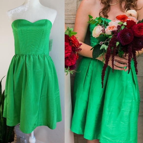 Coren Moore 'Stacey' Silk Shantung Strapless Dress - Picture 1 of 16